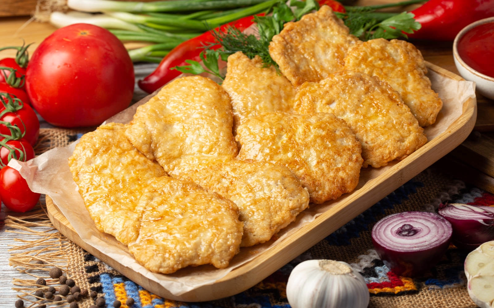 Platou cu bătute de pui - 450g