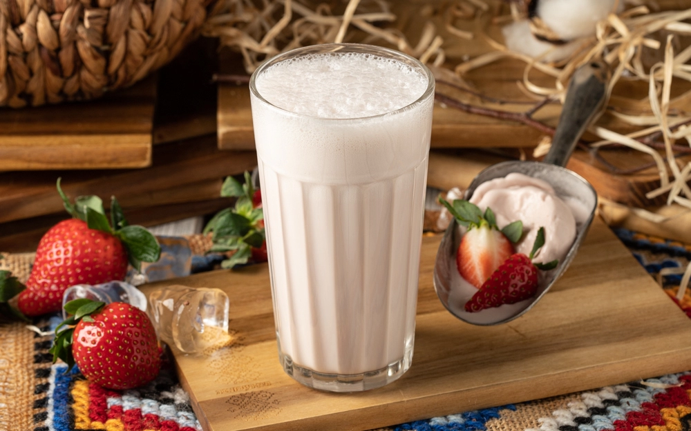 Milkshake iaurt de căpșuni