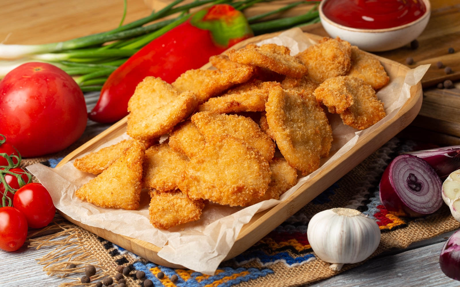  Platou cu piept de pui pane - 600g