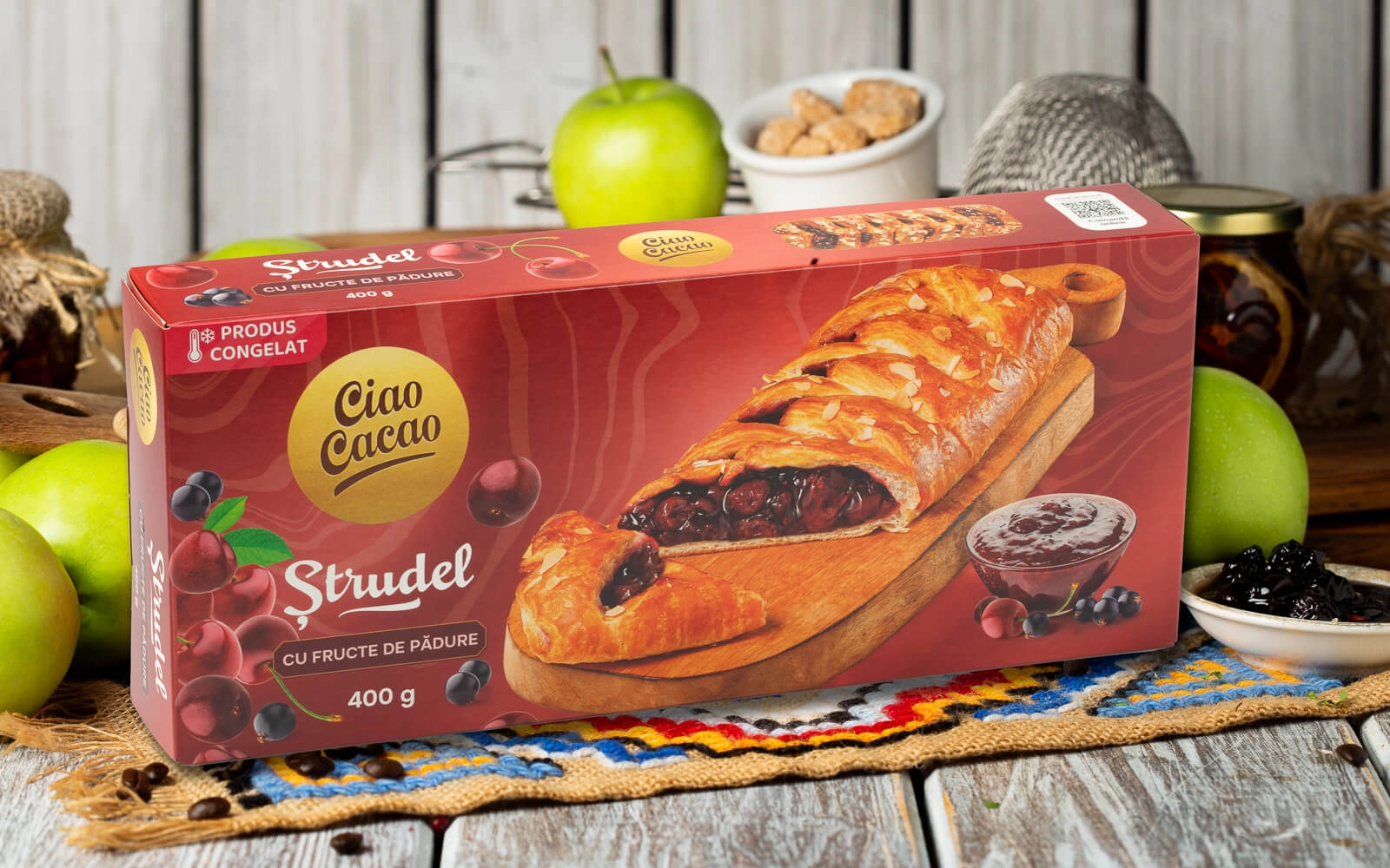 Ștrudel cu fructe de pădure - Produs congelat